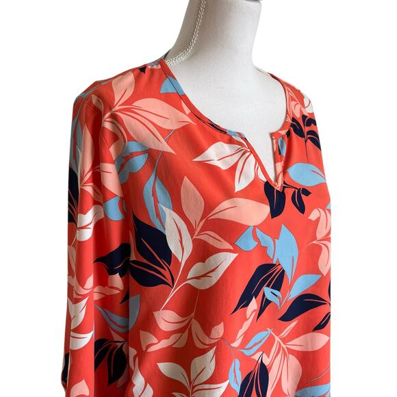 Coolibar Top Tunic Coverup Size XL Orange Tropical UPF50 Sun Protection - Picture 4 of 14
